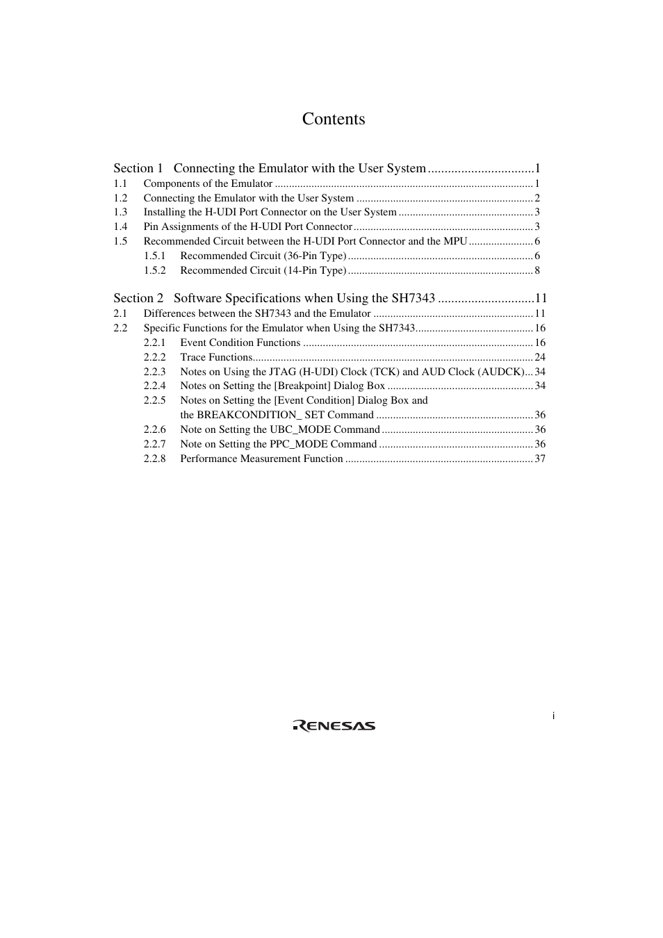 Renesas SuperH Family E10A-USB User Manual | Page 7 / 59