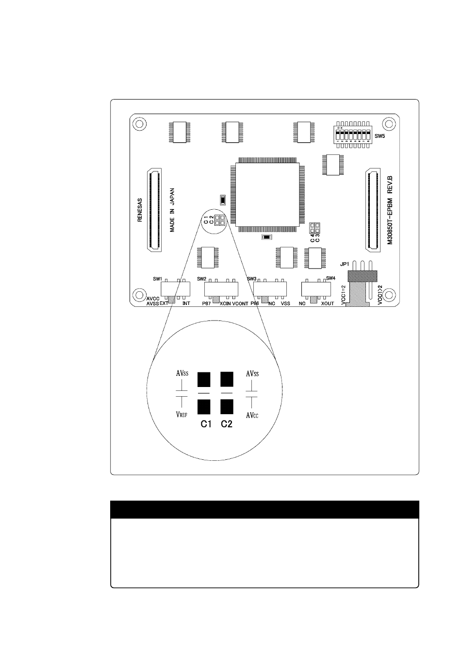 6 a-d conversion bypass capacitor, Important | Renesas Emulation Probe M30850T-EPB User Manual | Page 35 / 76