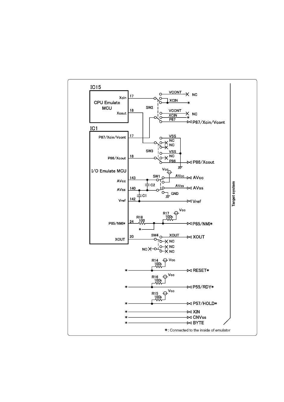 2 connection diagrams | Renesas Emulation Probe M30850T-EPB User Manual | Page 59 / 76