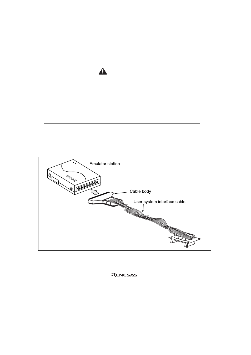 Section 2 connection procedures, Warning | Renesas H8/3297 Series User Manual | Page 10 / 21