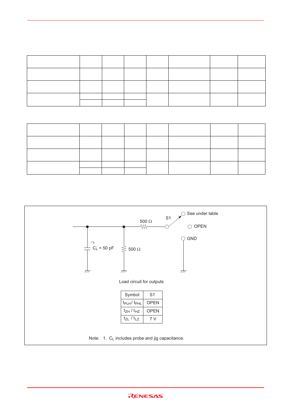 Switching characteristics, Test circuit | Renesas HD74CBT1G126 User Manual | Page 4 / 7