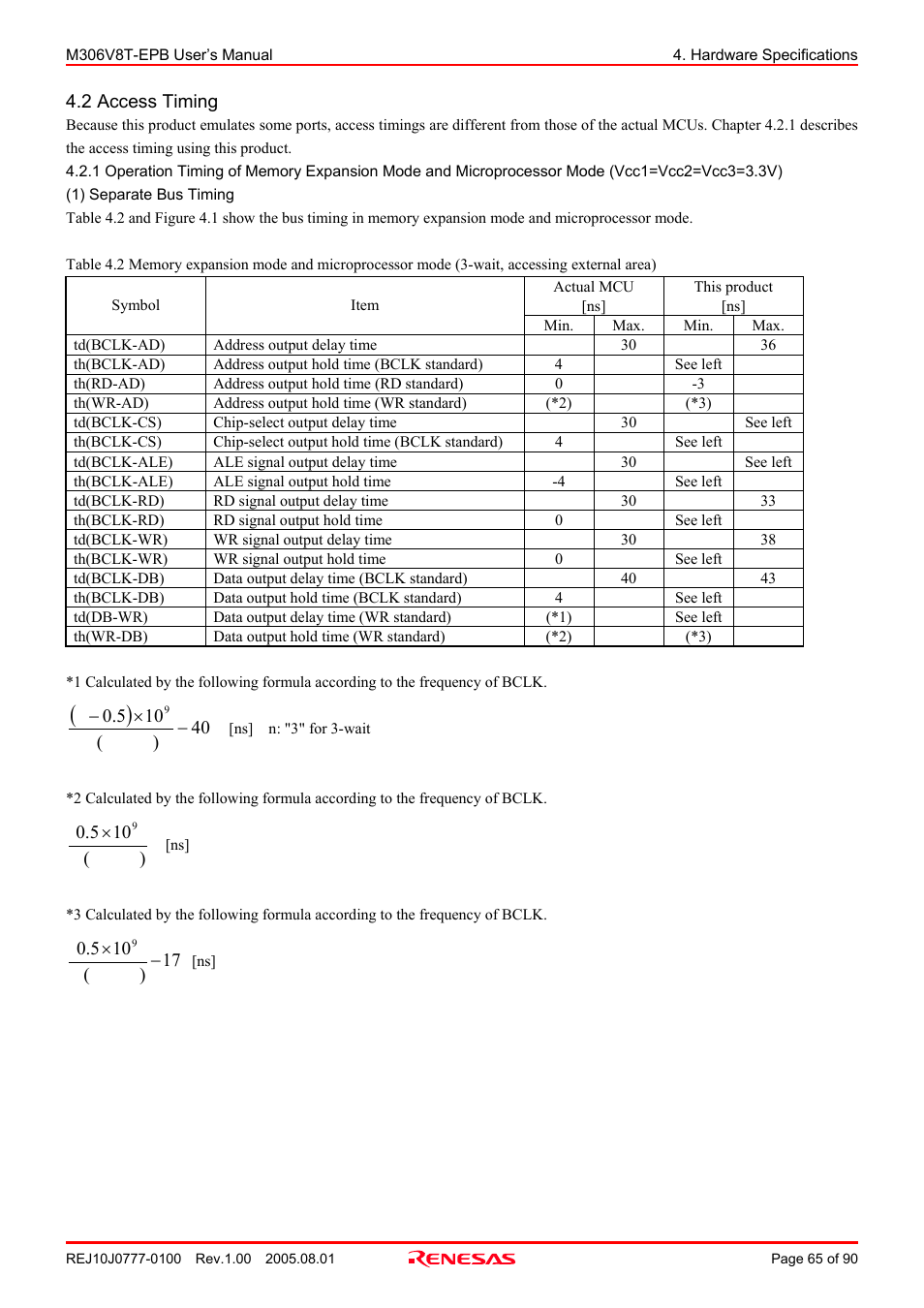 2 access timing | Renesas Emulation Probe M306V8T-EPB User Manual | Page 65 / 90
