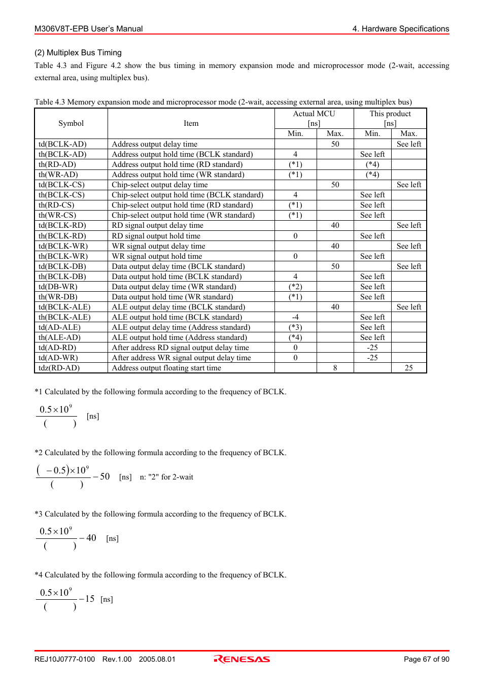 Renesas Emulation Probe M306V8T-EPB User Manual | Page 67 / 90