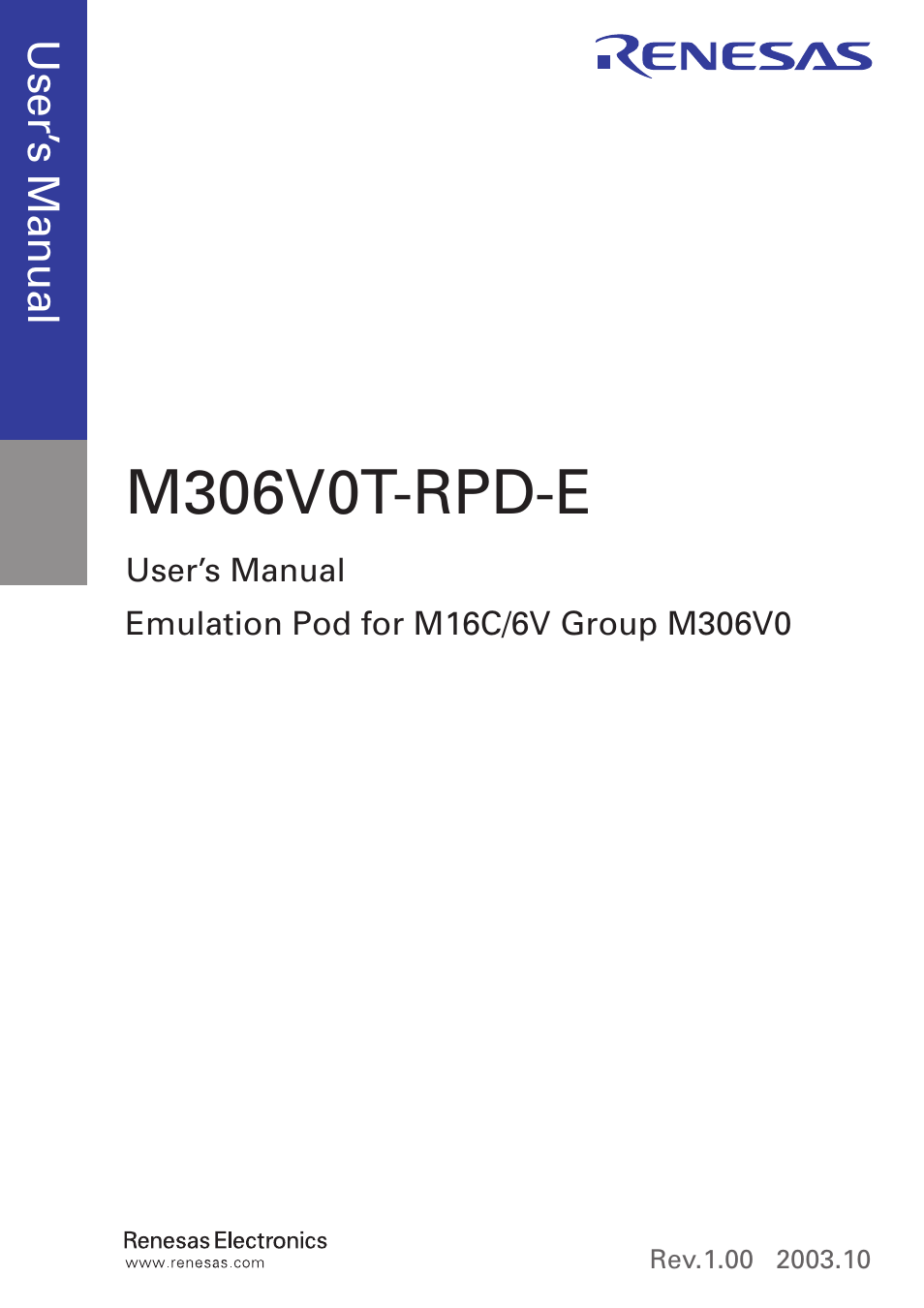 M306v0t-rpd-e | Renesas M306V0T-RPD-E User Manual | Page 3 / 50