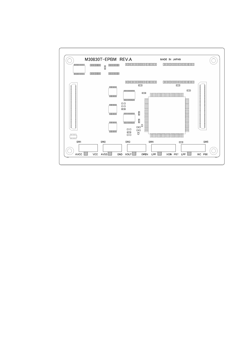 3 setting switches | Renesas Emulation Pod M30830T-EPB User Manual | Page 31 / 74
