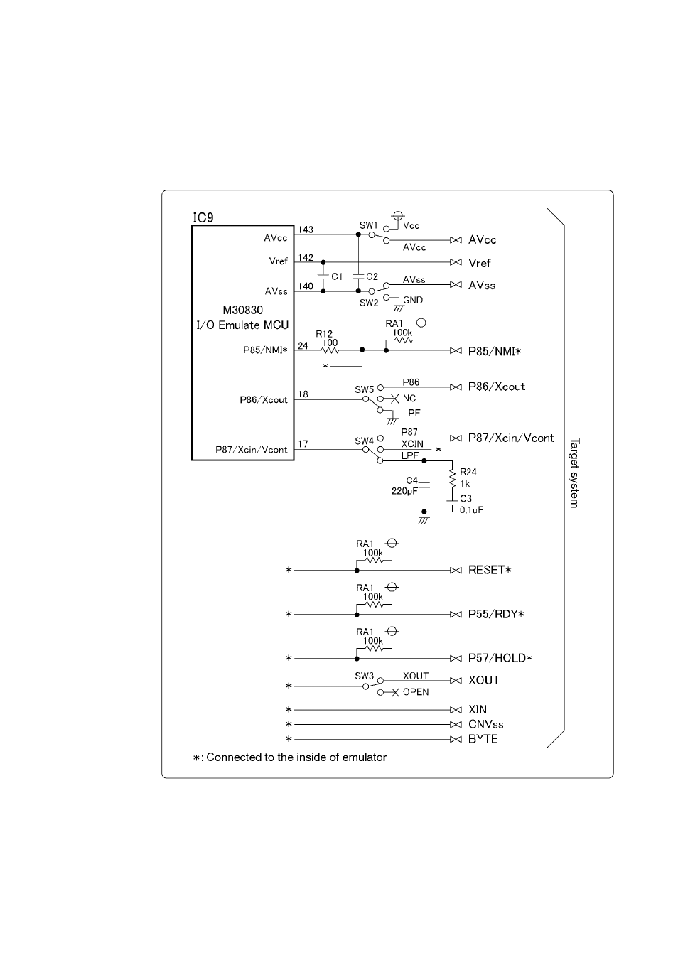 2 connection diagrams | Renesas Emulation Pod M30830T-EPB User Manual | Page 57 / 74