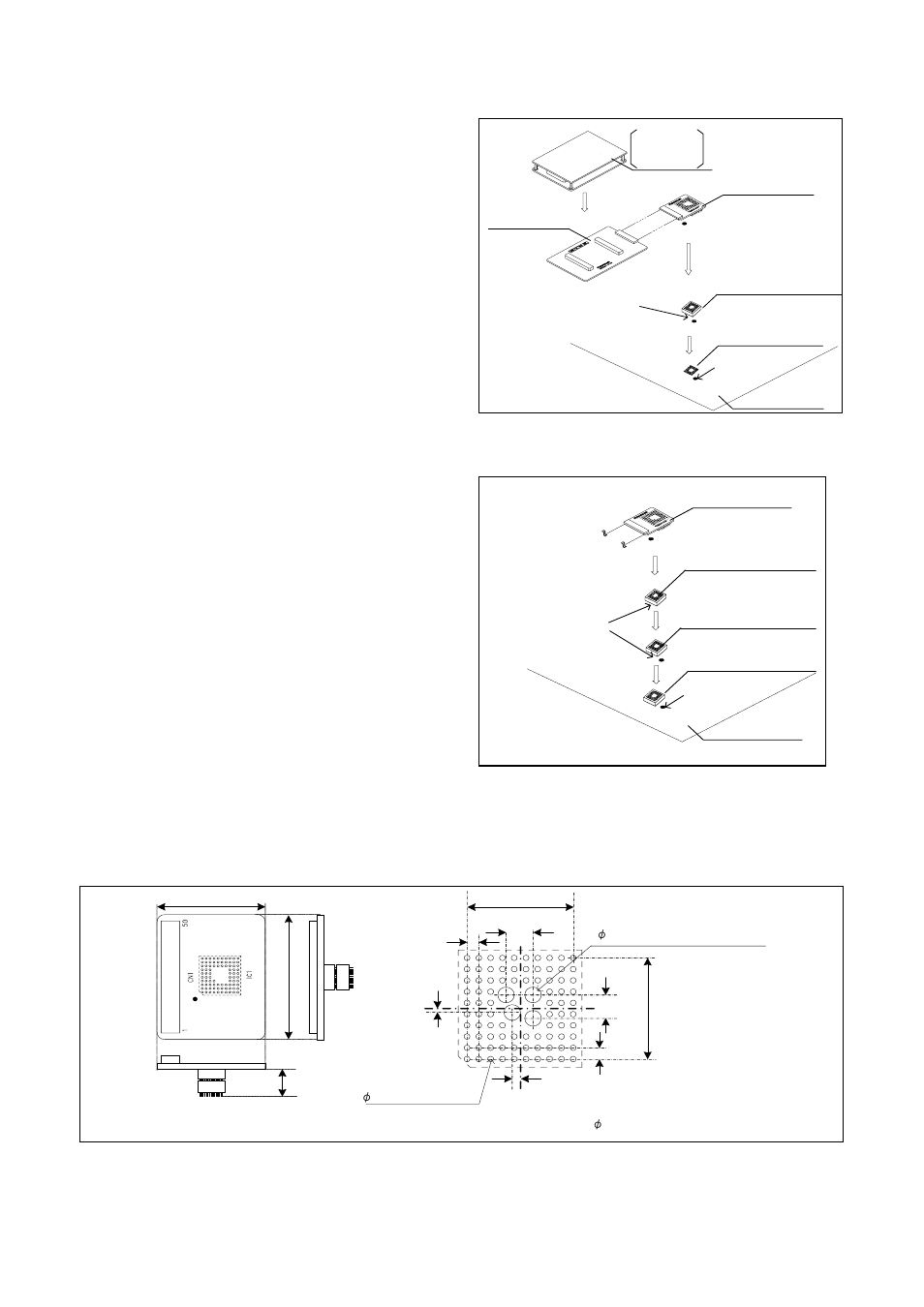 Connection procedure, Height adjustment, Connection procedure (see figure 3) | Height adjustment (see figure 4) | Renesas M30280T-85LGF User Manual | Page 3 / 4