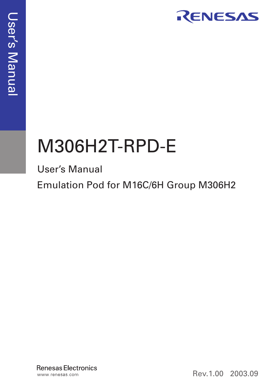 M306h2t-rpd-e | Renesas Emulation Pod M306H2T-RPD-E User Manual | Page 3 / 78
