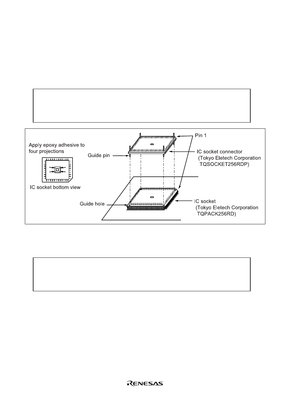 2 installing ic socket connector, Caution | Renesas SH7058 User Manual | Page 10 / 22