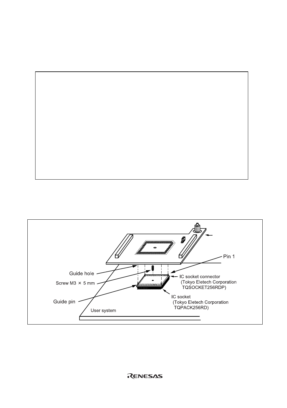 3 fastening ic socket connector, Caution | Renesas SH7058 User Manual | Page 11 / 22