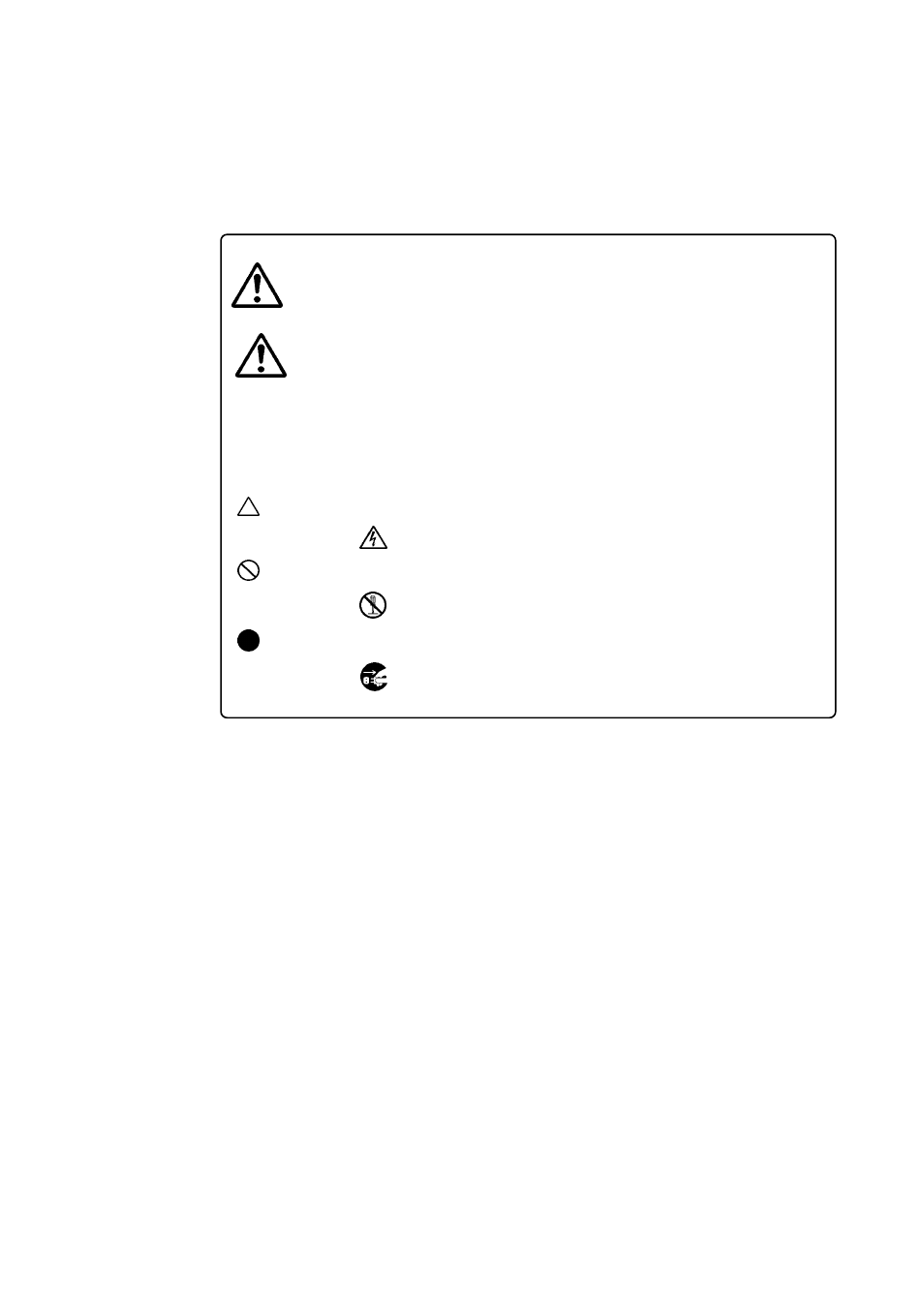 1 safety symbols and meanings, Warning important caution | Renesas M3062PT-EPB User Manual | Page 10 / 82