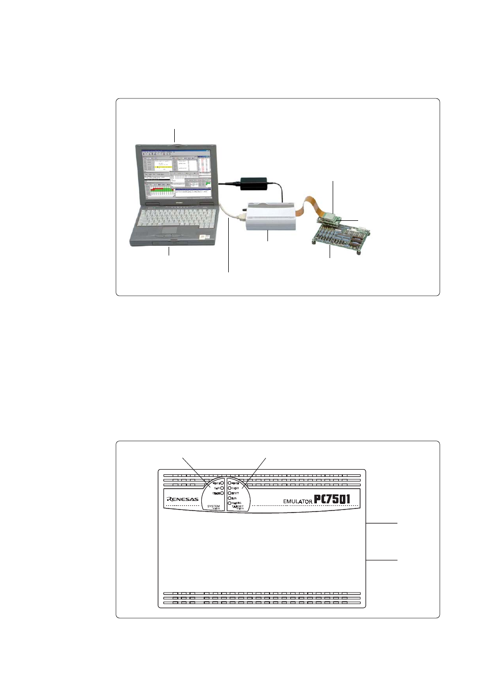 3 name of each part, 1 system configuration | Renesas M3062PT-EPB User Manual | Page 23 / 82