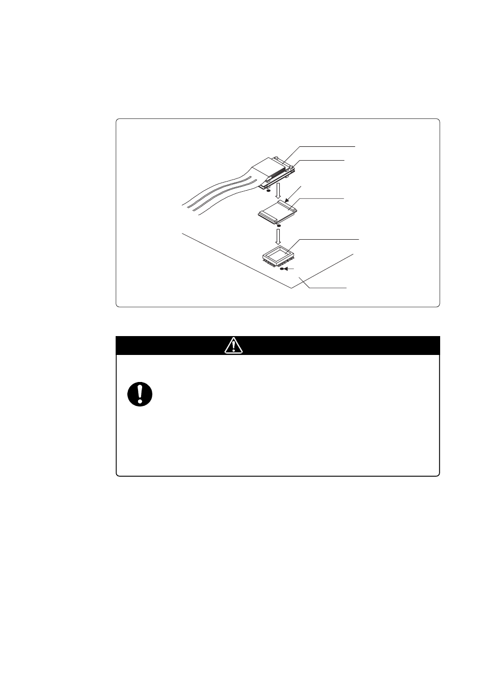 2 connecting to a 100-pin lcc socket, Caution | Renesas M3062PT-EPB User Manual | Page 38 / 82