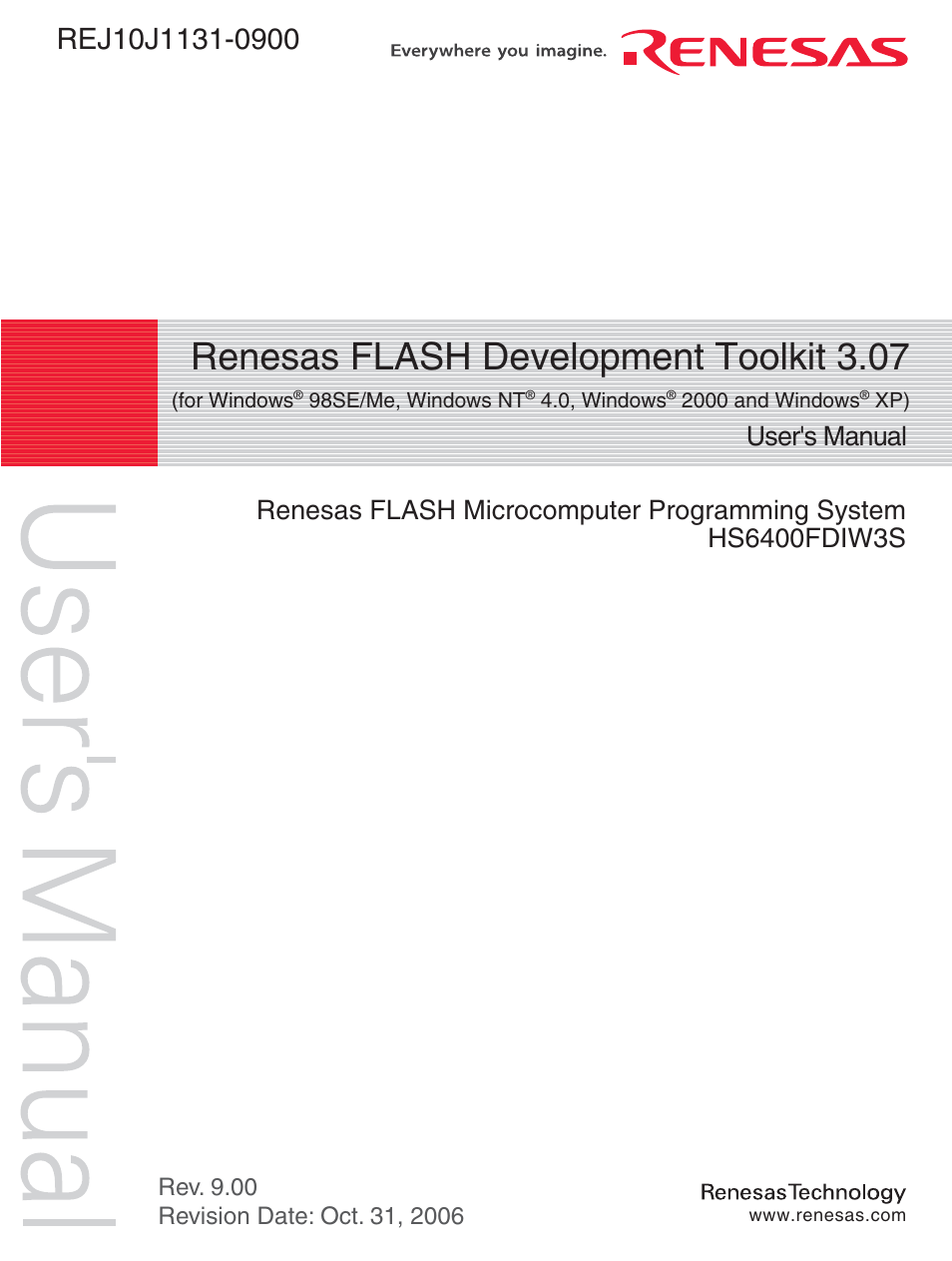 Renesas FLASH Development Toolkit 3.07 User Manual | 146 pages