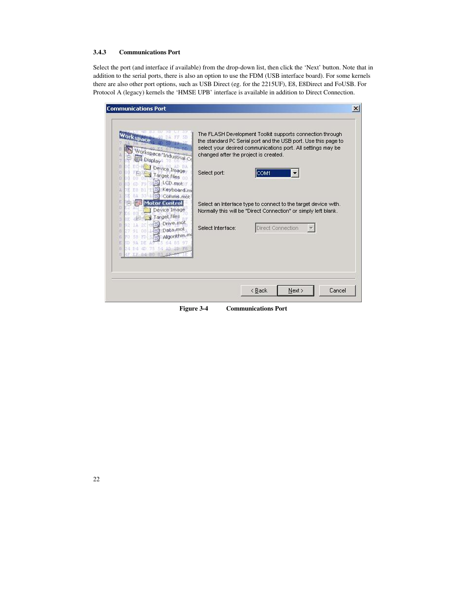 3 communications port | Renesas FLASH Development Toolkit 3.07 User Manual | Page 36 / 146