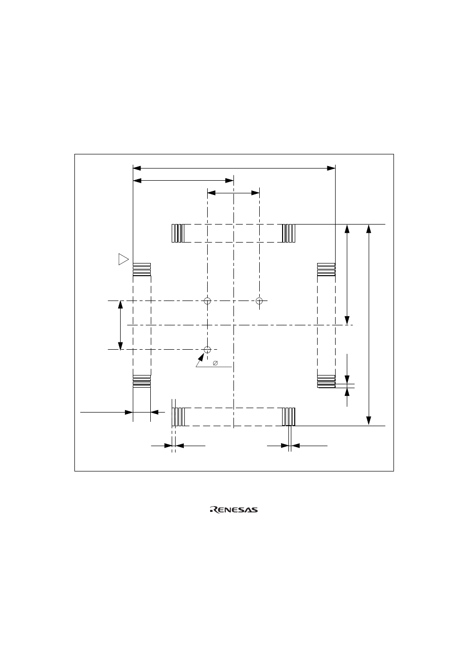 3recommended dimensions for user system mount pad, Figure 6 recommended dimensions for mount pad, Recommended dimensions for user system mount pad | 3 recommended dimensions for user system mount pad | Renesas FP-128 User Manual | Page 17 / 24