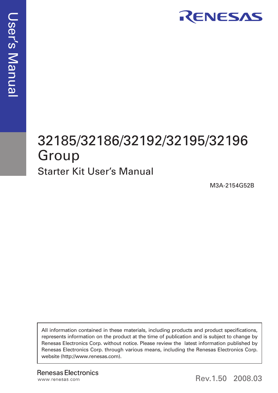 Use r’s m an ua l | Renesas 32185 User Manual | Page 3 / 92