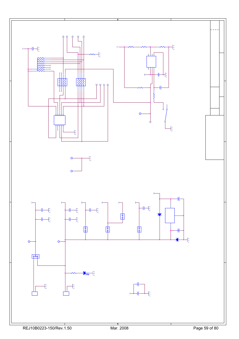 Jtag i/f, Reset, Power/reset block | Power line cap, Xcn1 | Renesas 32185 User Manual | Page 67 / 92