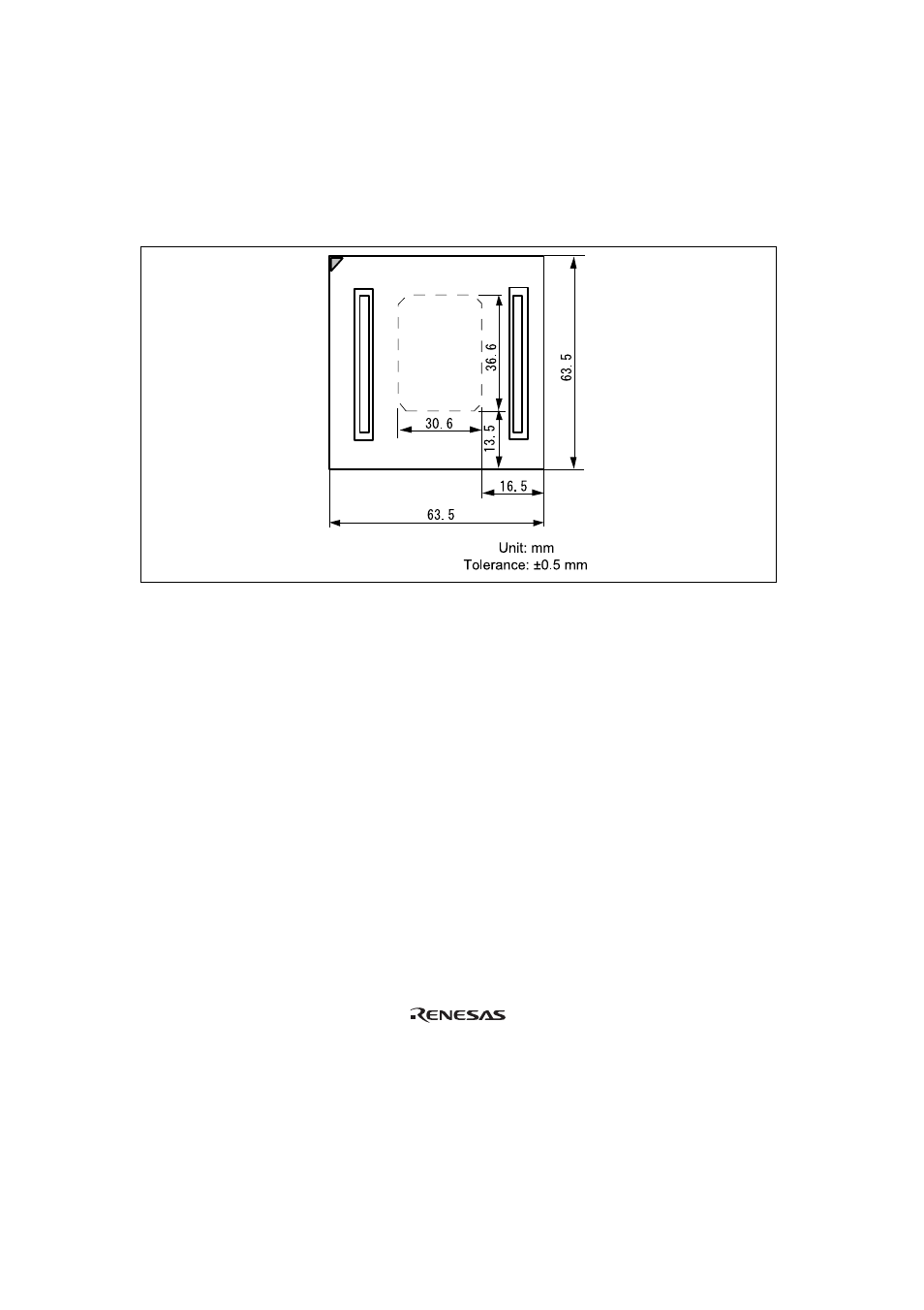 4dimensions for user system interface cable head, Dimensions for user system interface cable head | Renesas H8S/2238 Series User Manual | Page 16 / 20