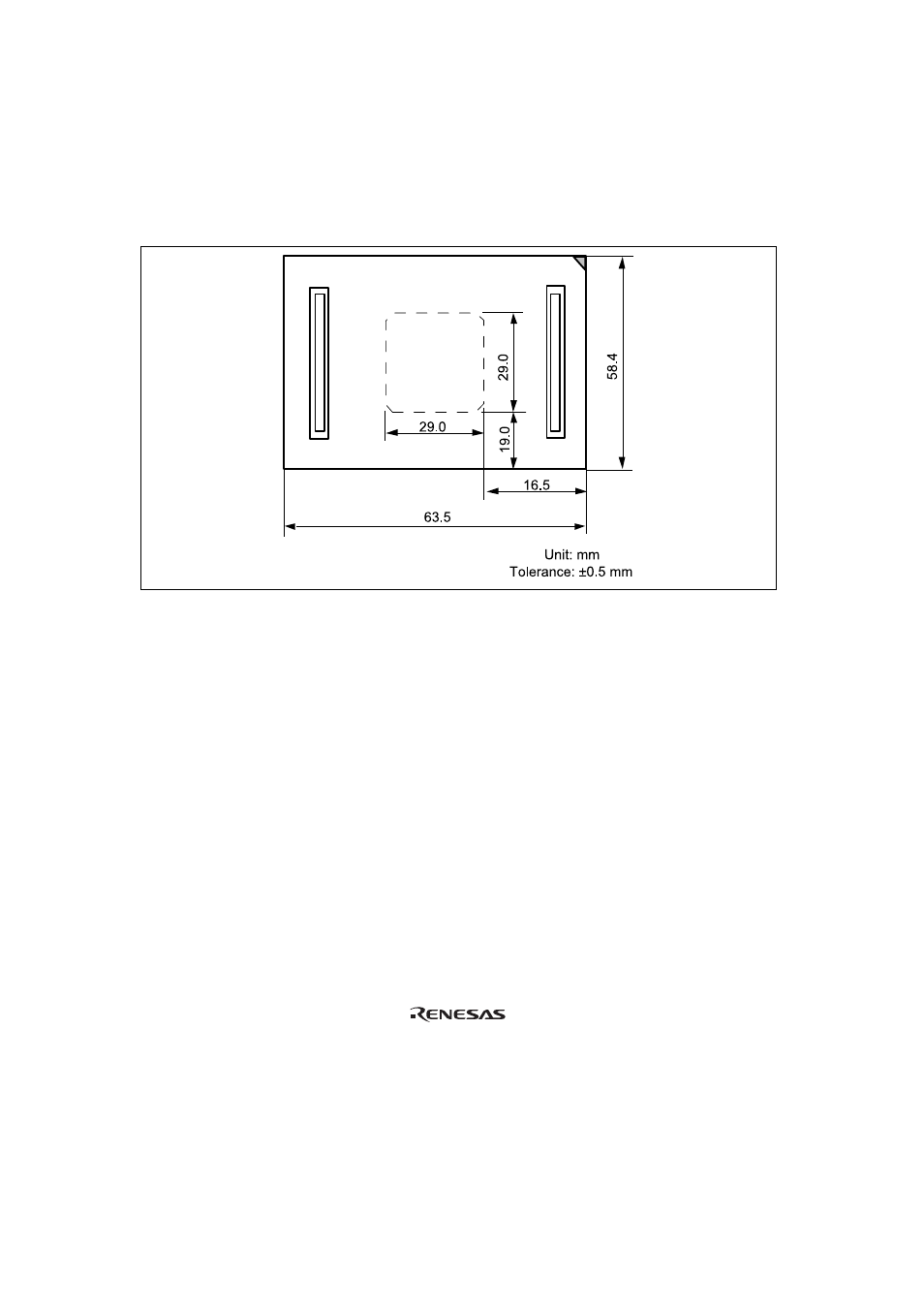 4dimensions for user system interface cable head, Dimensions for user system interface cable head | Renesas TFP-120 User Manual | Page 16 / 21