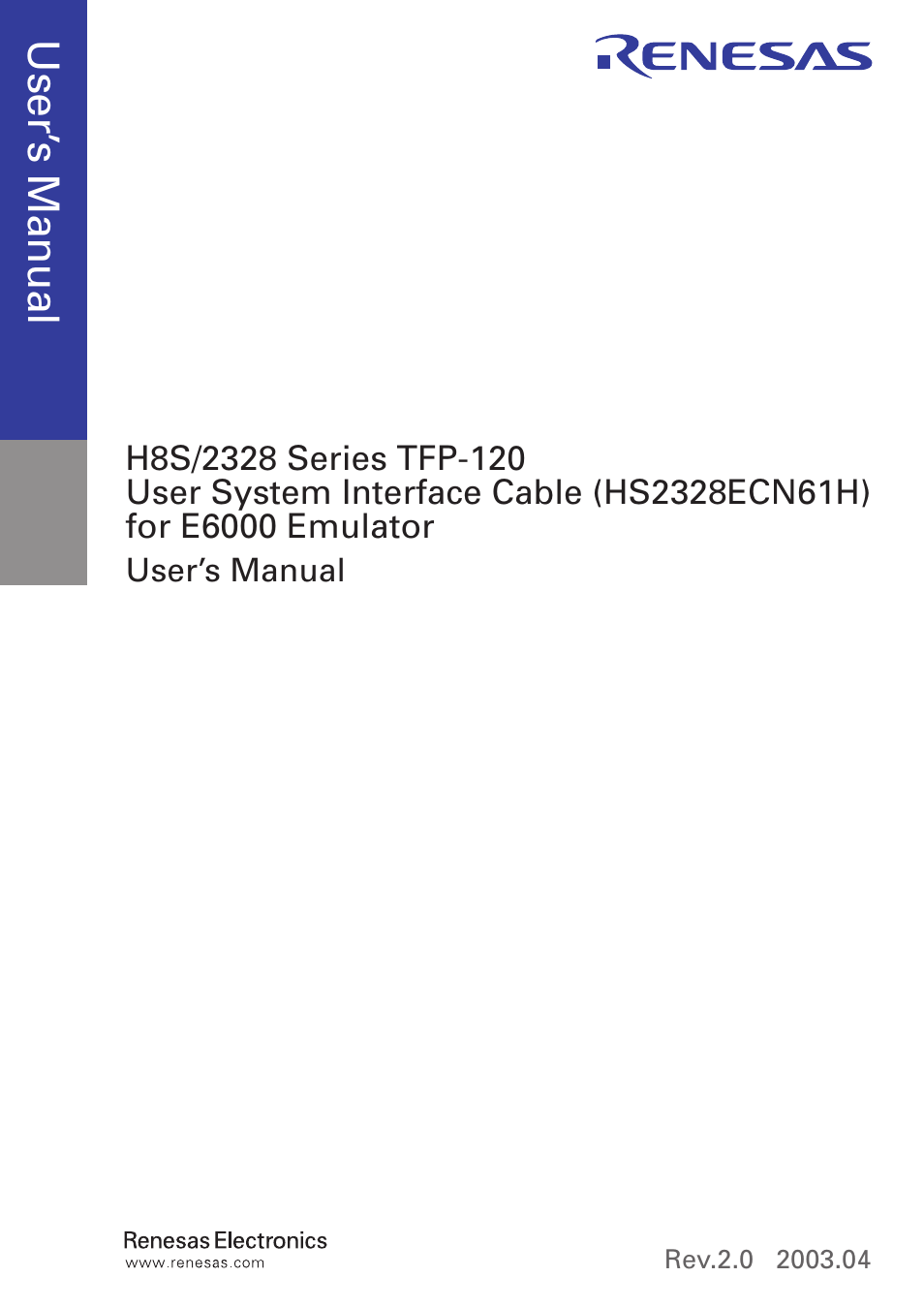 Use r’s m an ua l | Renesas TFP-120 User Manual | Page 3 / 21