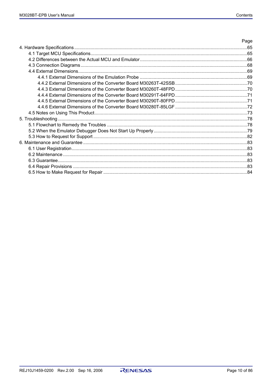 Renesas M3028BT-EPB User Manual | Page 12 / 88
