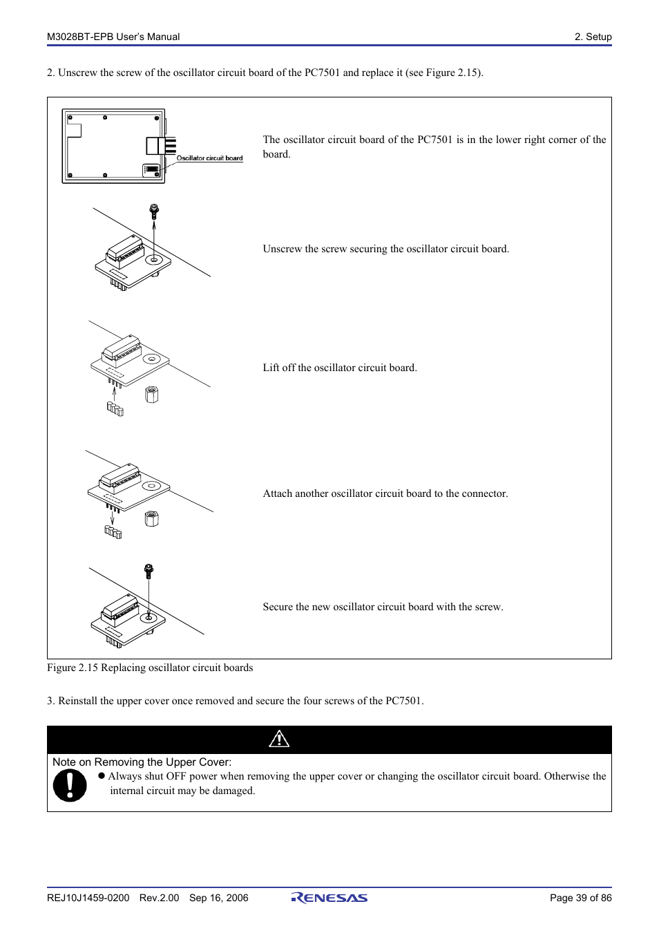 Caution | Renesas M3028BT-EPB User Manual | Page 41 / 88