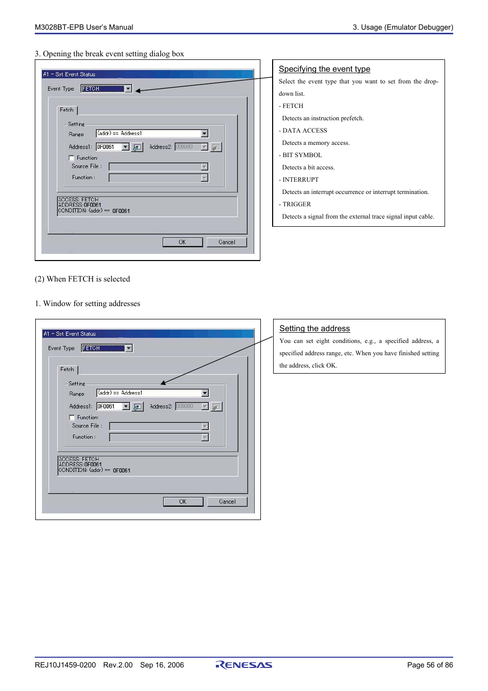 Renesas M3028BT-EPB User Manual | Page 58 / 88