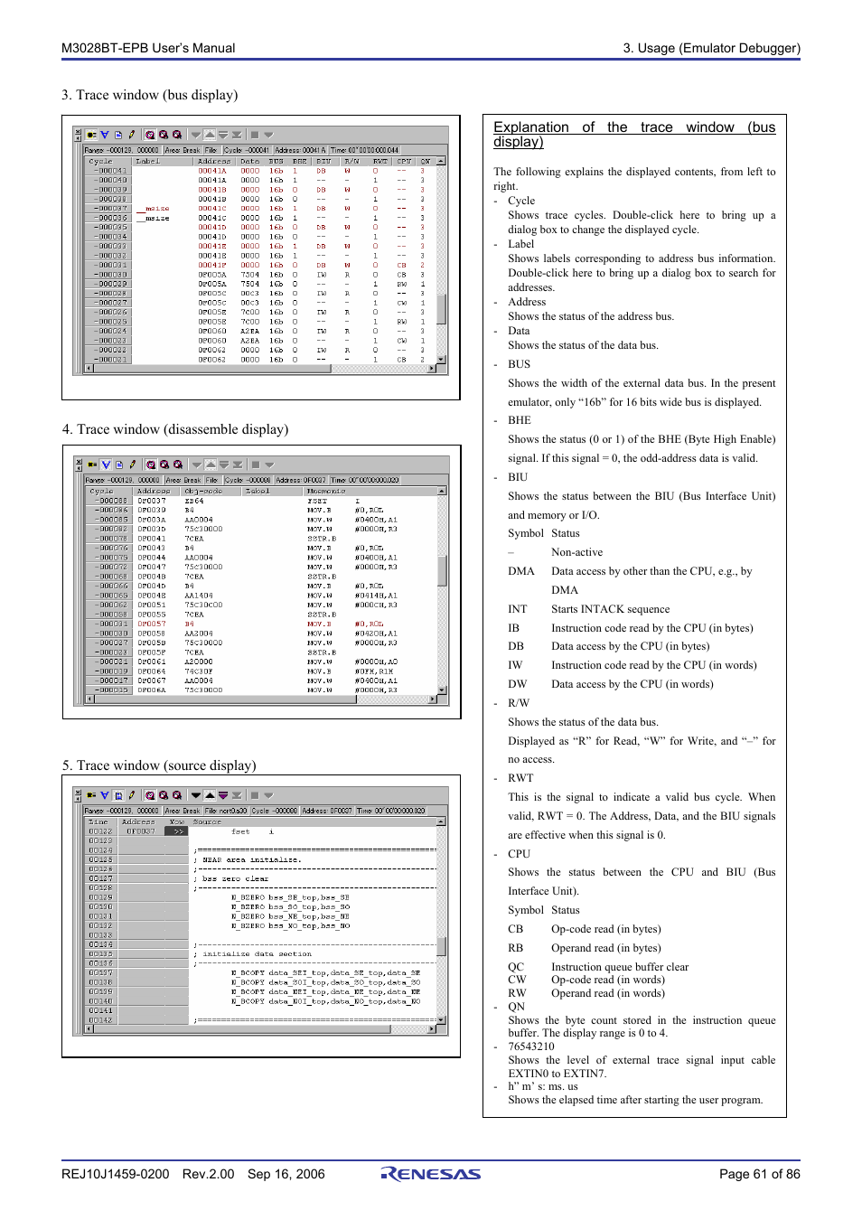 Renesas M3028BT-EPB User Manual | Page 63 / 88