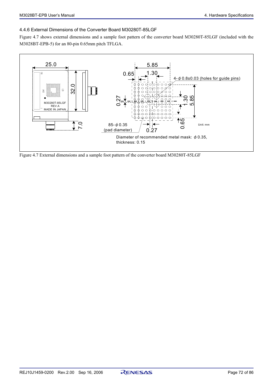 Renesas M3028BT-EPB User Manual | Page 74 / 88