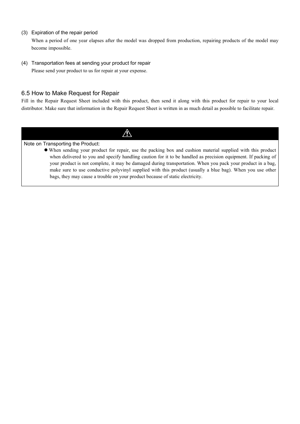 5 how to make request for repair, Caution | Renesas M3028BT-EPB User Manual | Page 86 / 88