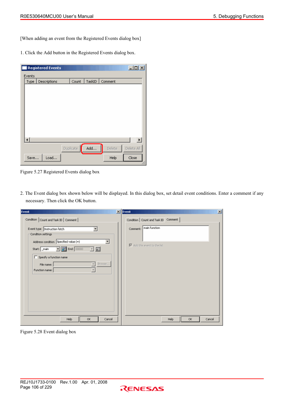 Renesas R0E530640MCU00 User Manual | Page 106 / 229