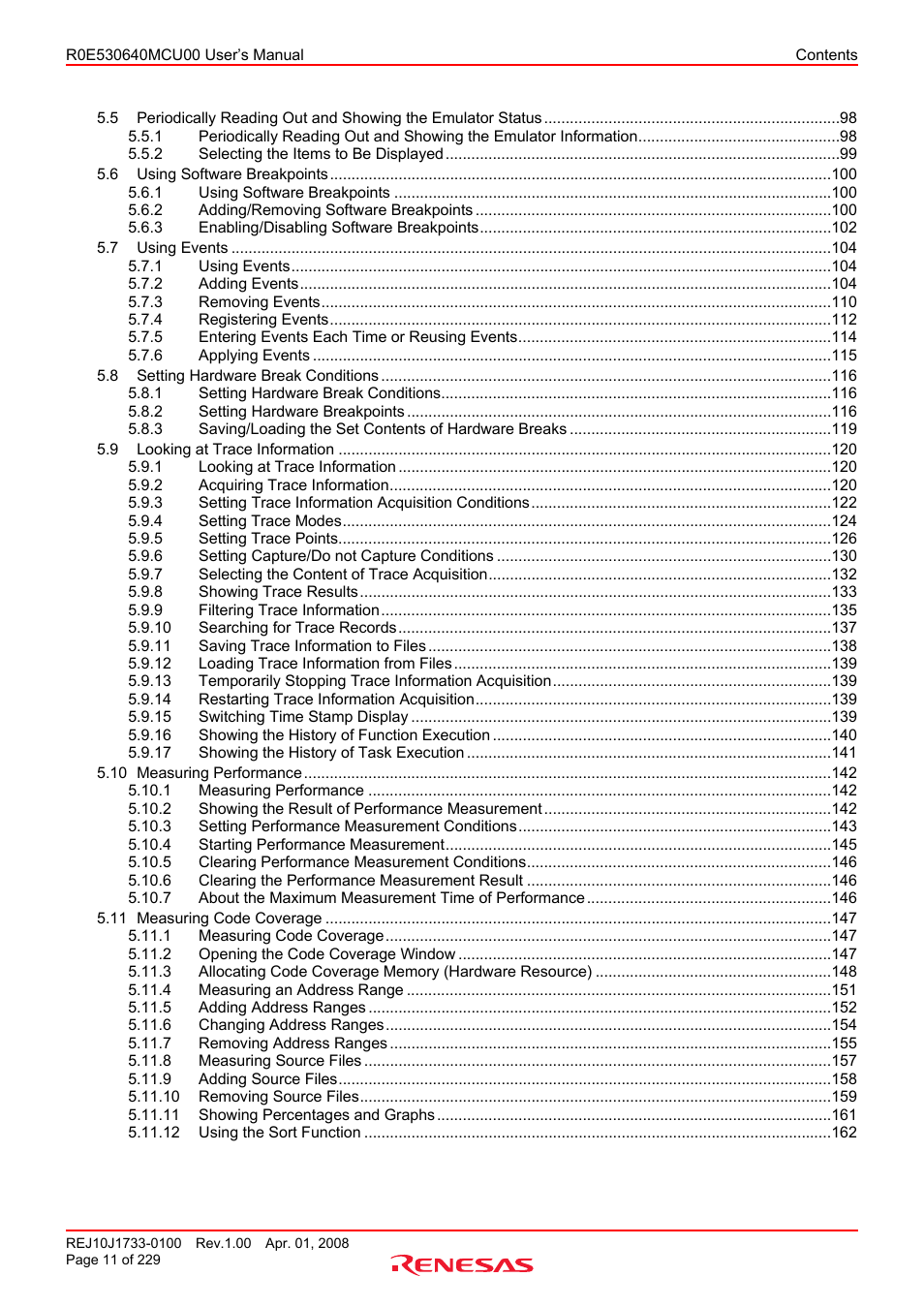 Renesas R0E530640MCU00 User Manual | Page 11 / 229