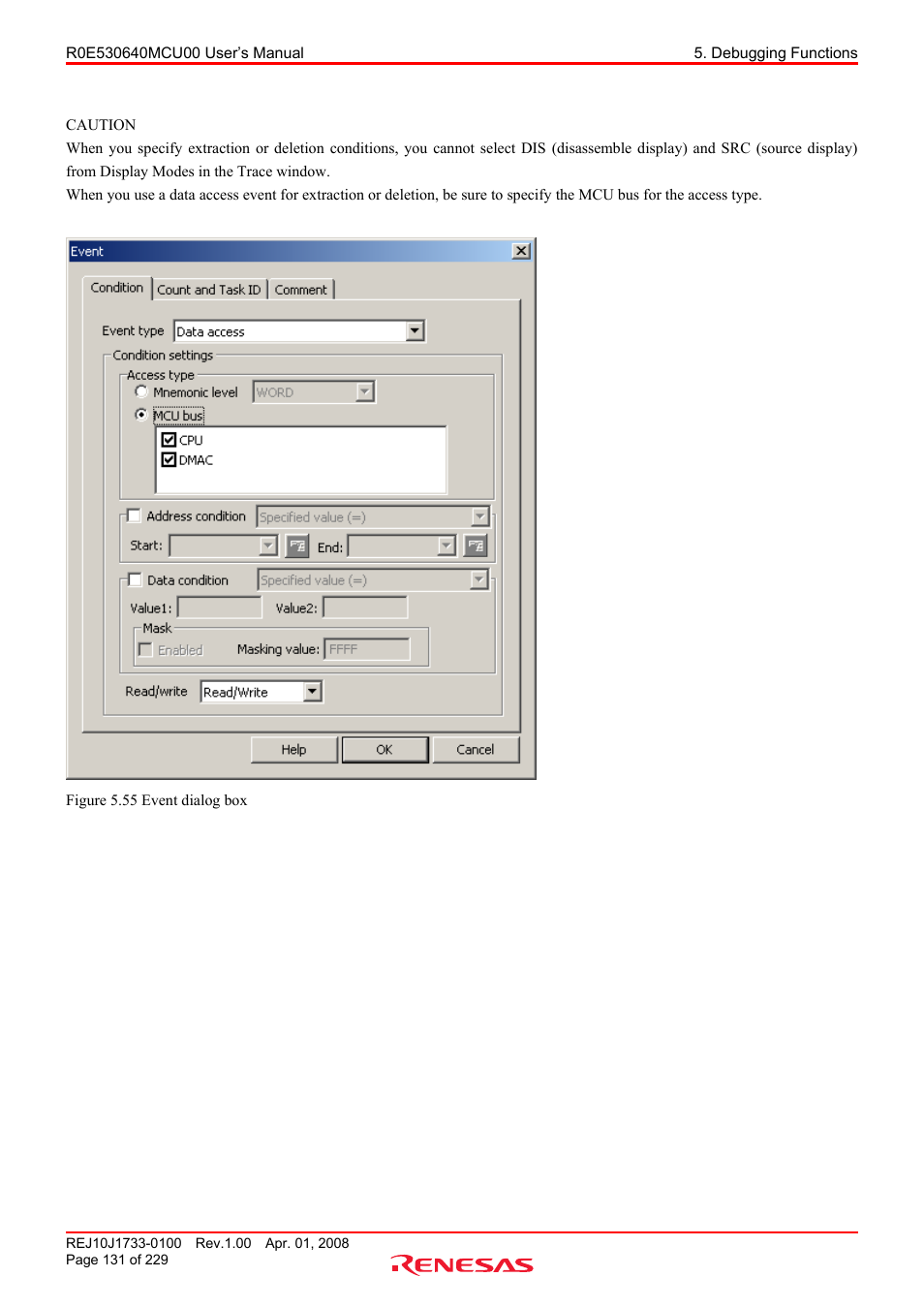 Renesas R0E530640MCU00 User Manual | Page 131 / 229