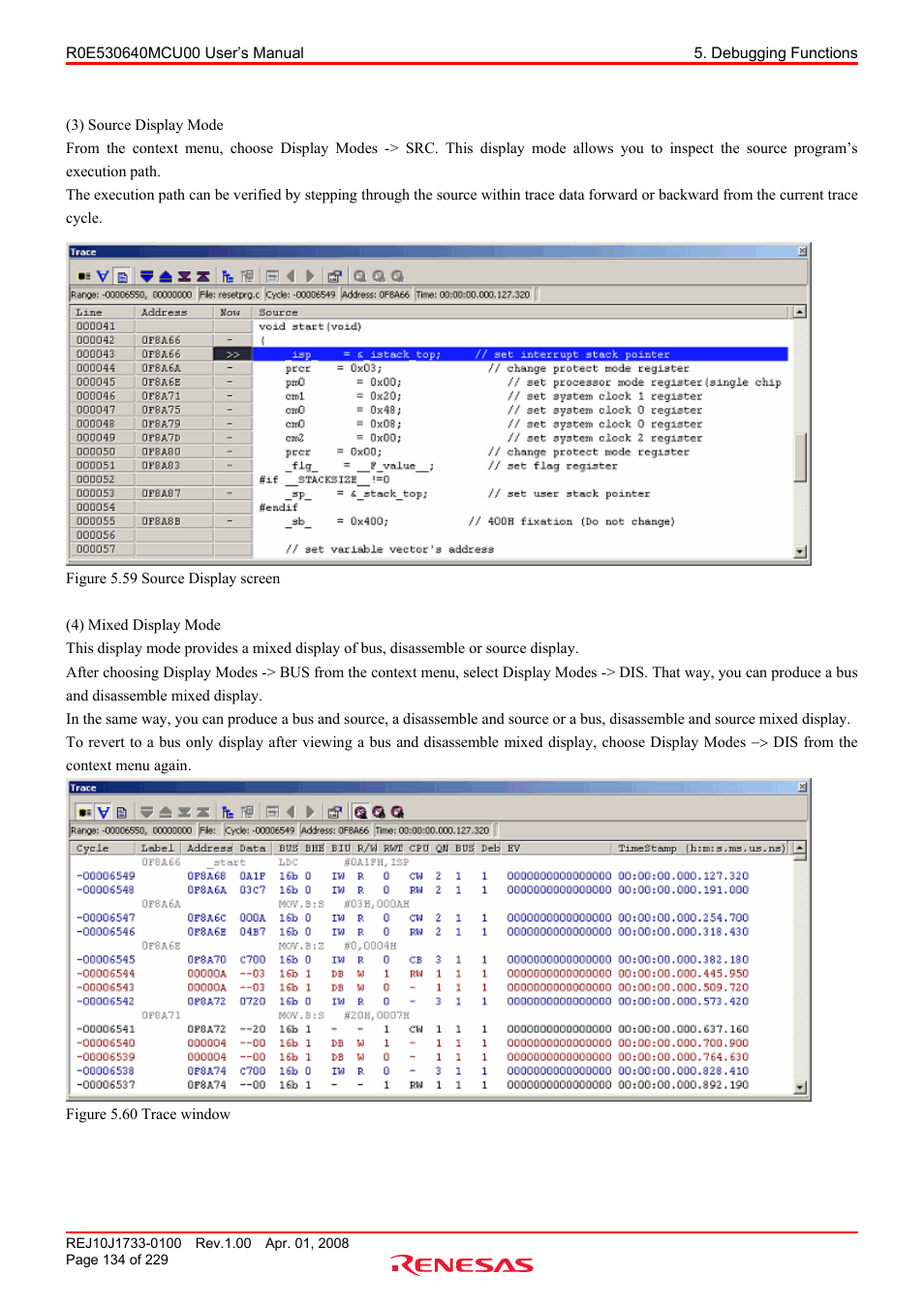 Renesas R0E530640MCU00 User Manual | Page 134 / 229