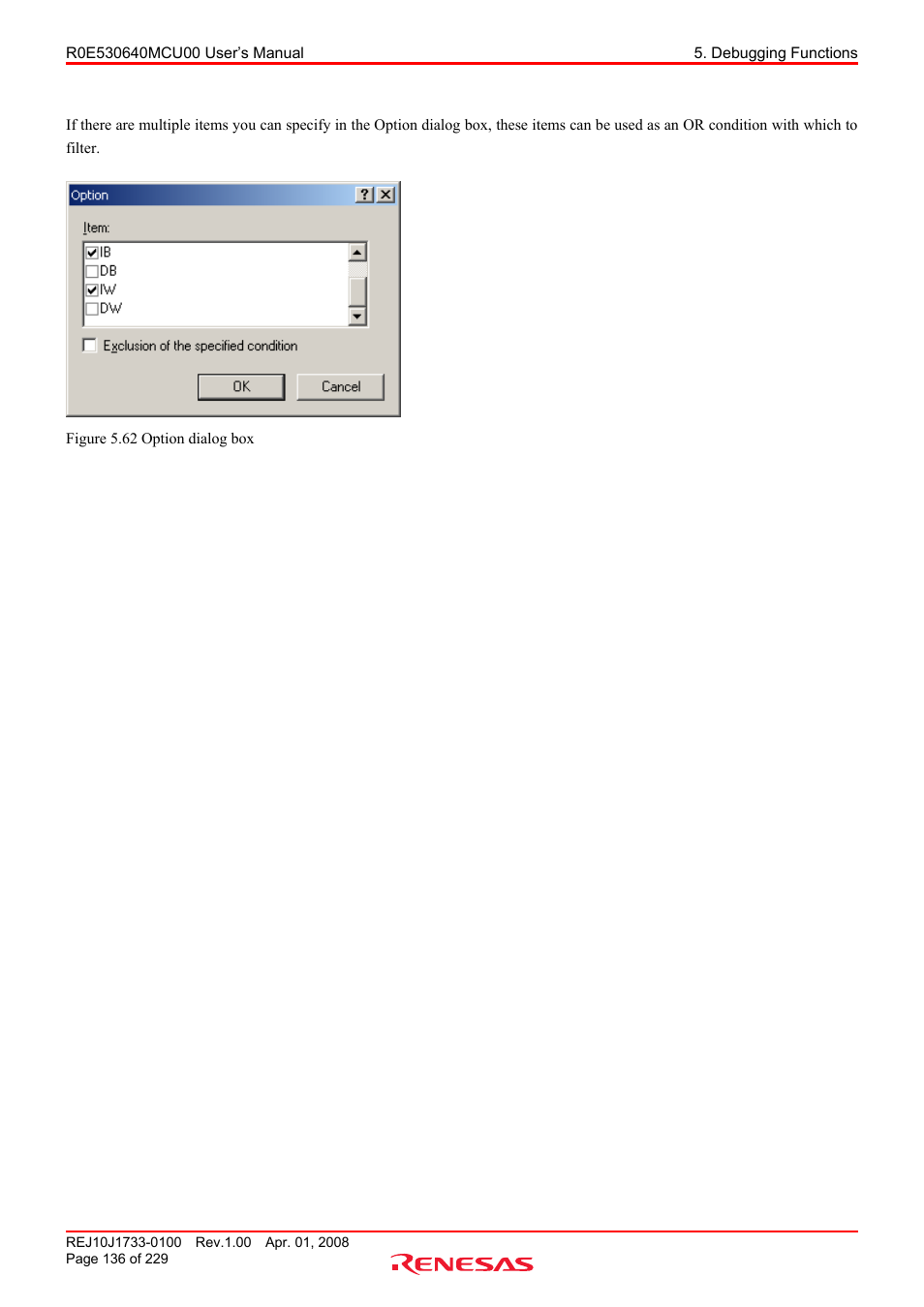 Renesas R0E530640MCU00 User Manual | Page 136 / 229