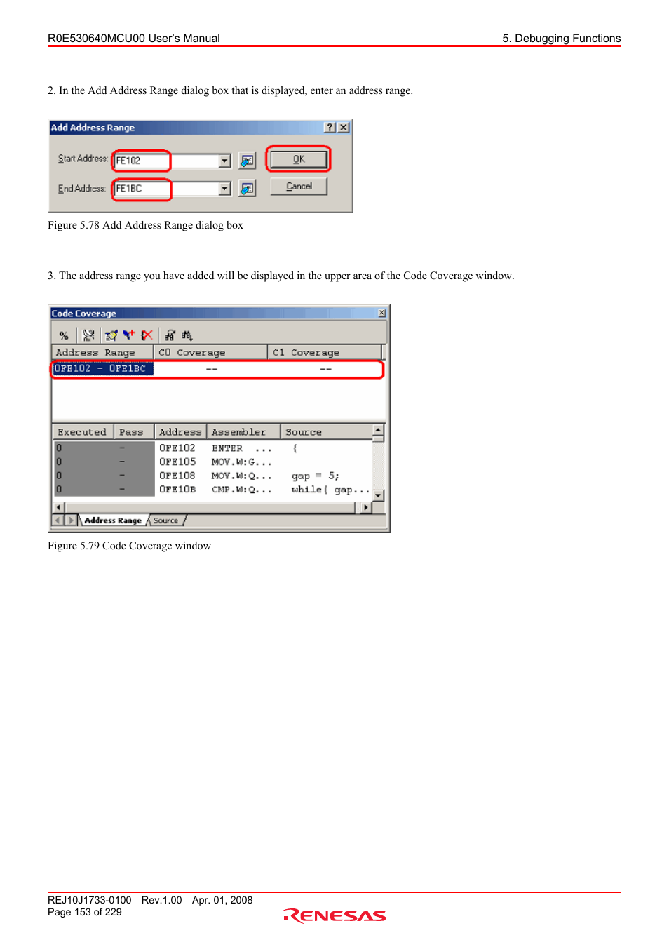 Renesas R0E530640MCU00 User Manual | Page 153 / 229
