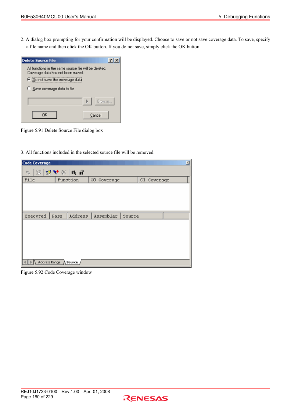 Renesas R0E530640MCU00 User Manual | Page 160 / 229