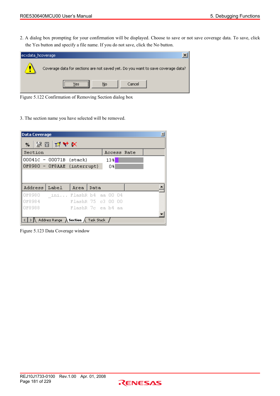 Renesas R0E530640MCU00 User Manual | Page 181 / 229