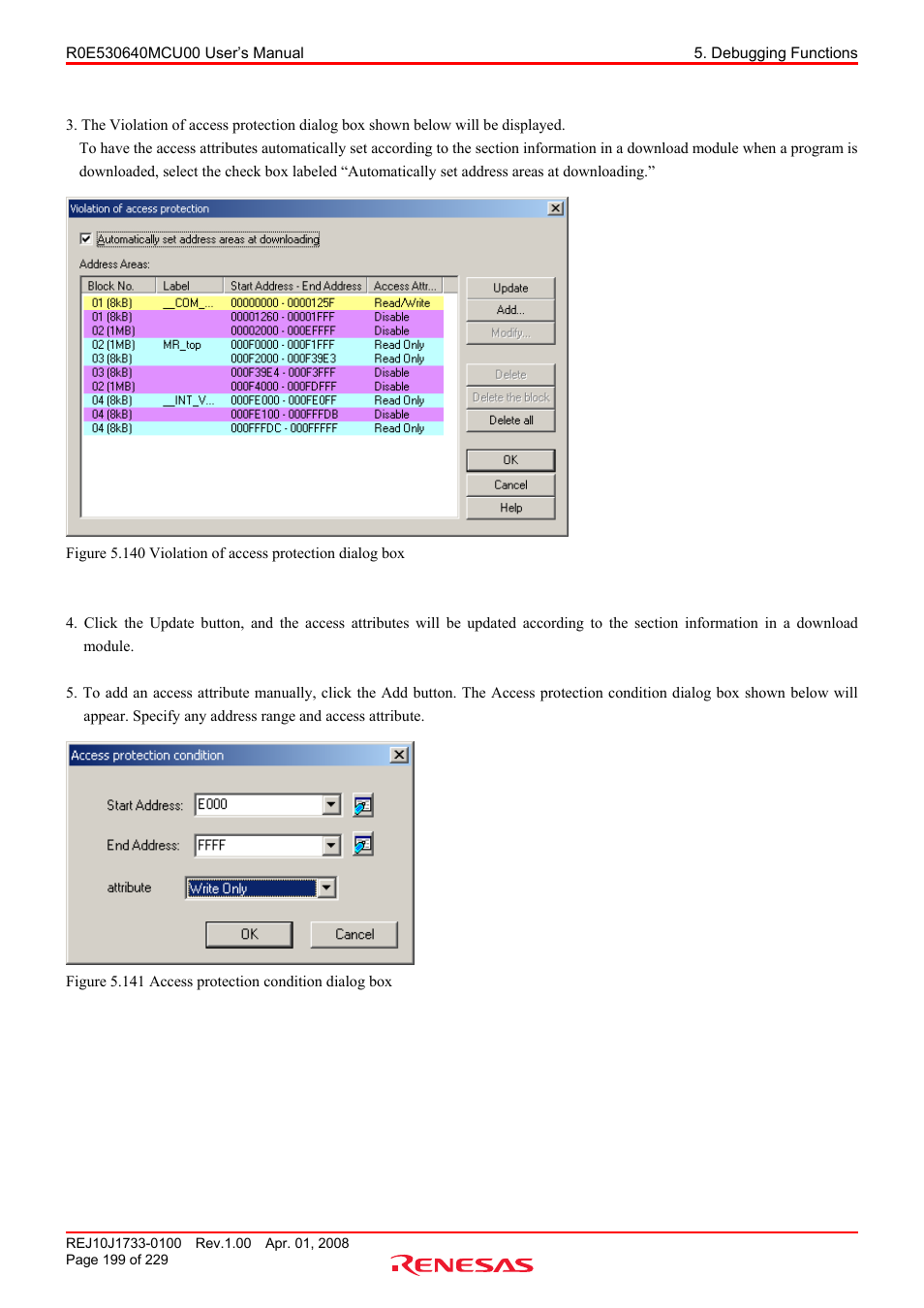 Renesas R0E530640MCU00 User Manual | Page 199 / 229