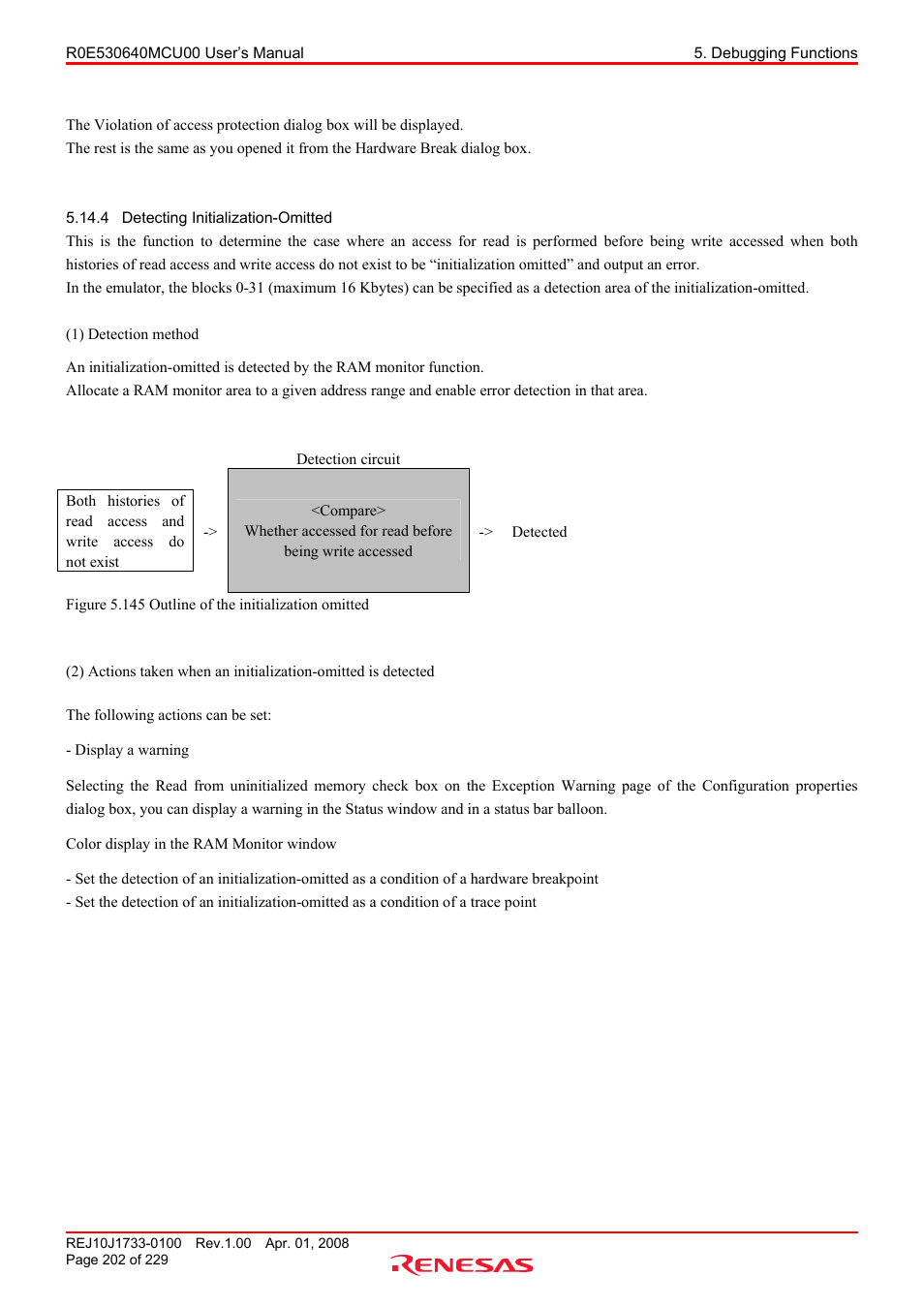 4 detecting initialization-omitted, Detecting initialization-omitted | Renesas R0E530640MCU00 User Manual | Page 202 / 229