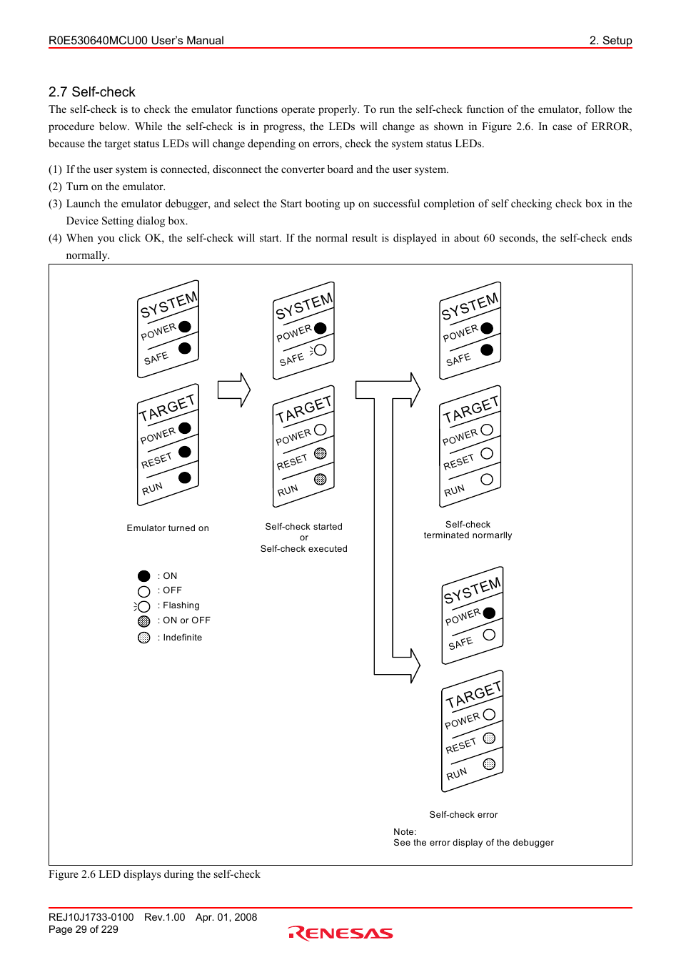 7 self-check, Sys tem, Tar get | Renesas R0E530640MCU00 User Manual | Page 29 / 229