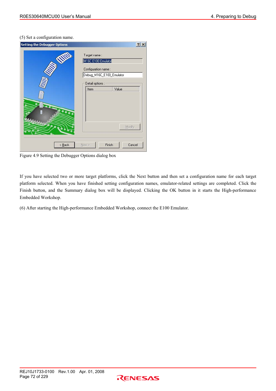 Renesas R0E530640MCU00 User Manual | Page 72 / 229
