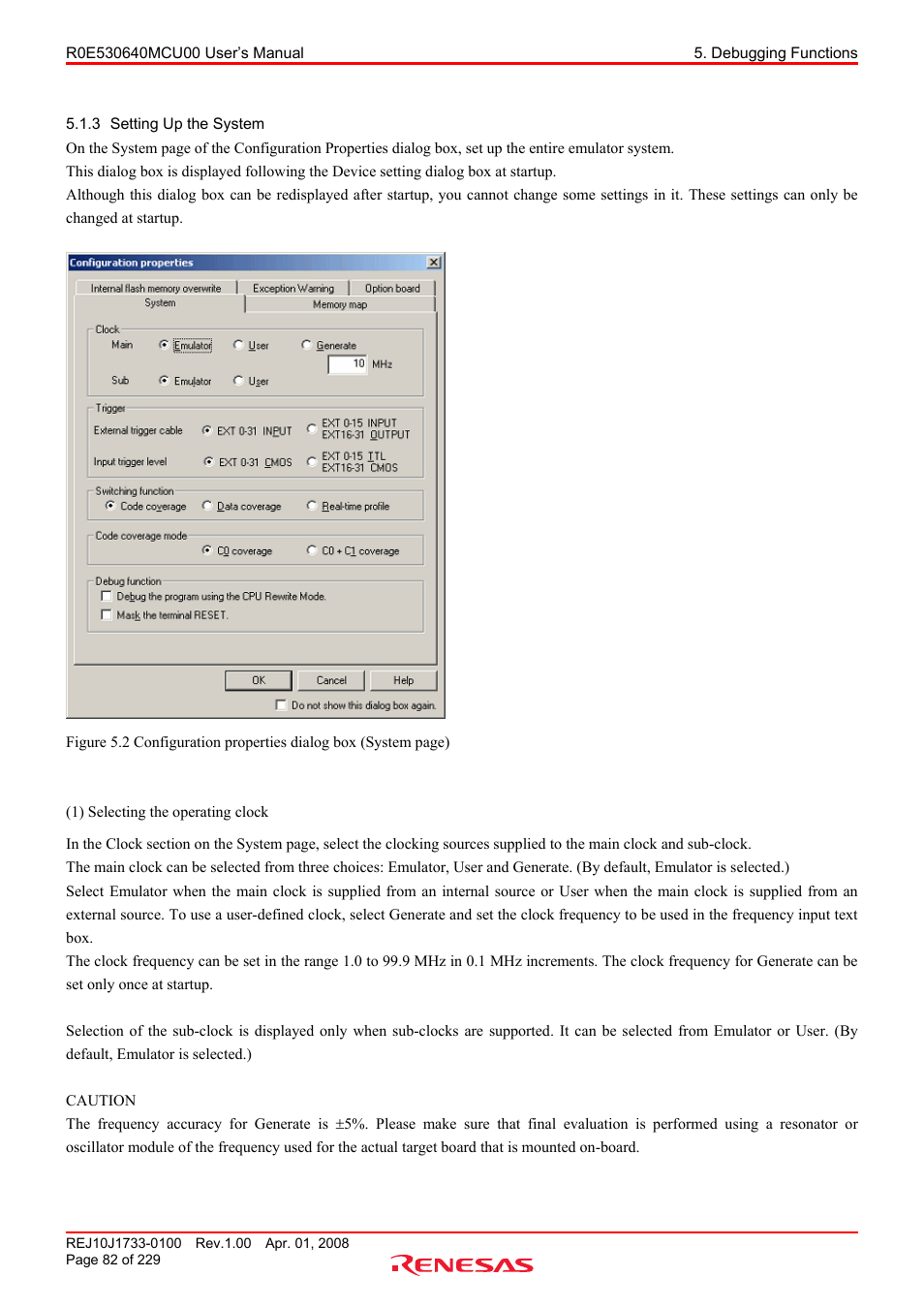 3 setting up the system, Setting up the system | Renesas R0E530640MCU00 User Manual | Page 82 / 229