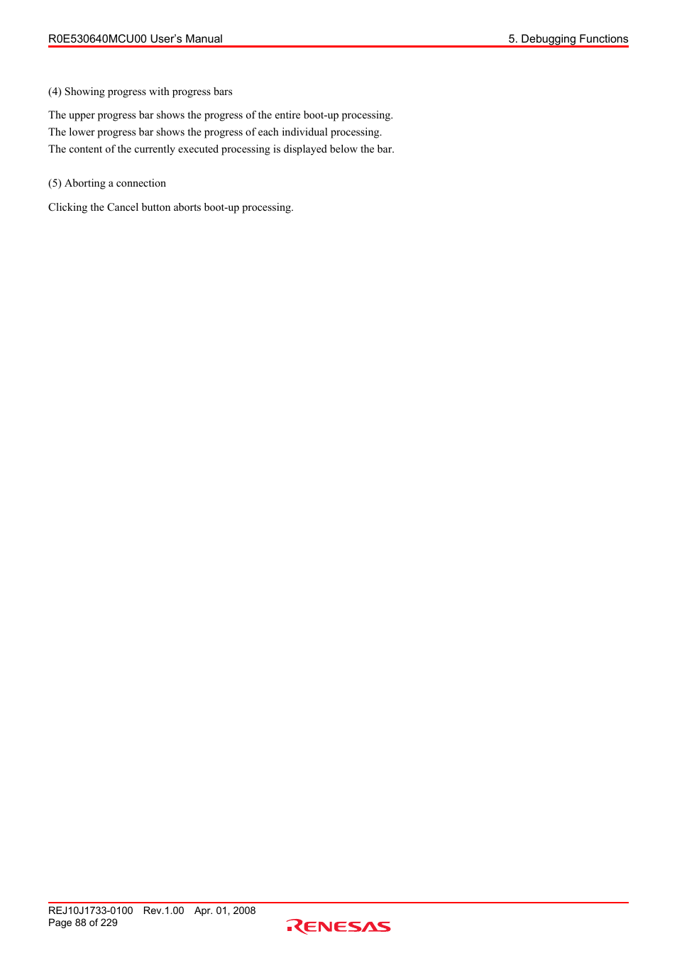 Renesas R0E530640MCU00 User Manual | Page 88 / 229