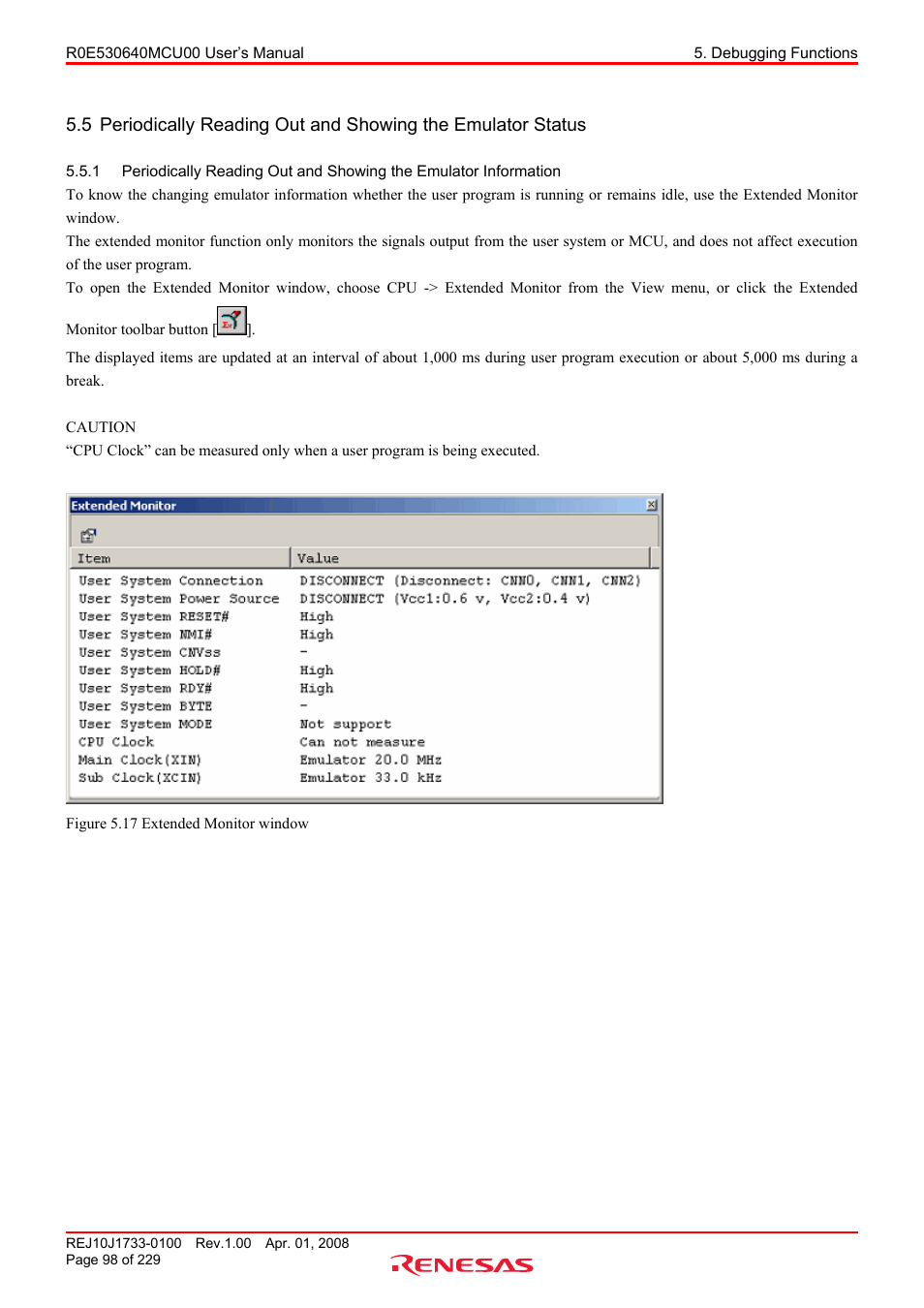 Renesas R0E530640MCU00 User Manual | Page 98 / 229