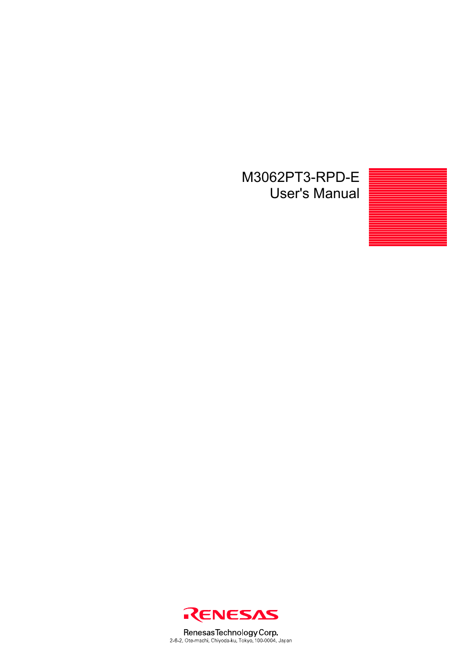 Renesas Emulation Pod M3062PT3-RPD-E User Manual | Page 104 / 104