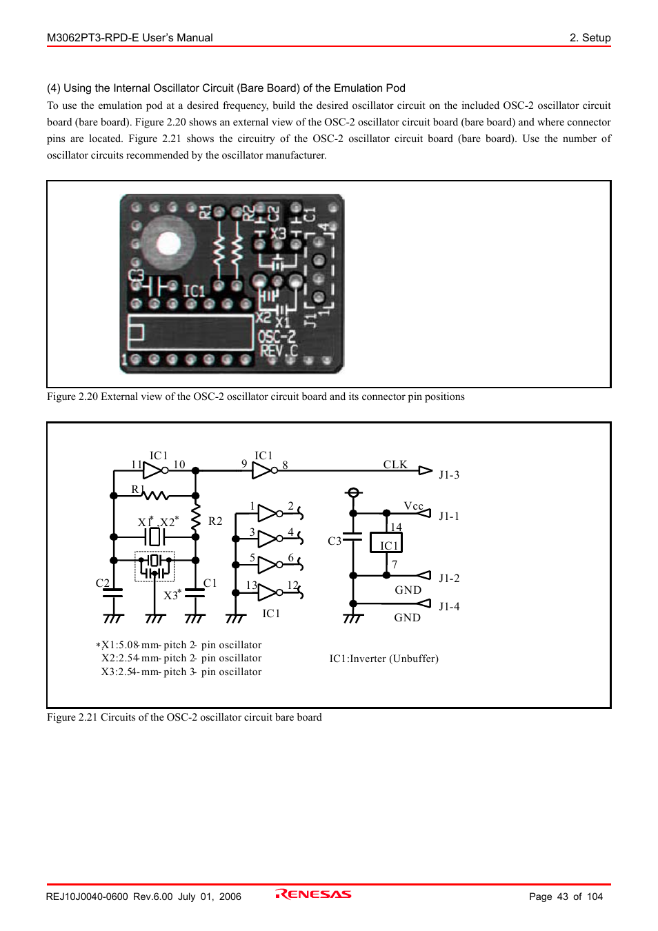 Renesas Emulation Pod M3062PT3-RPD-E User Manual | Page 43 / 104