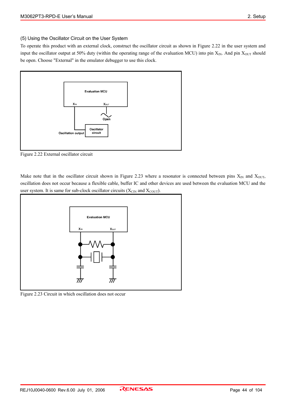 Renesas Emulation Pod M3062PT3-RPD-E User Manual | Page 44 / 104