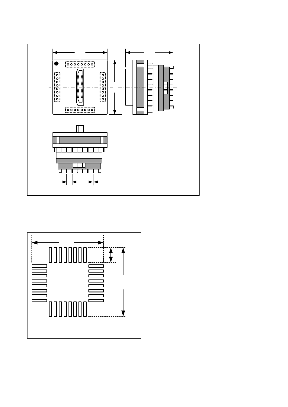 External dimensions, Sample foot pattern, Unit: [mm | Renesas Converter Board M37530T-PTCB User Manual | Page 5 / 6